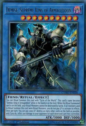 Demise, Supreme King of Armageddon (CYHO-EN030) - Cybernetic Horizon 1st Edition