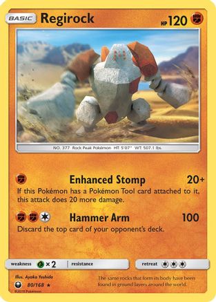 Regirock 080/168  SM  Celestial Storm - Rare