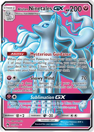 Alolan Ninetales GX (Full Art) 205  - Holofoil SM  Lost Thunder - Ultra Rare