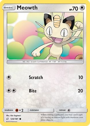 Meowth 125/181  SM  Team Up - Common