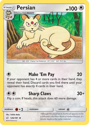 Persian 126/181  SM  Team Up - Uncommon