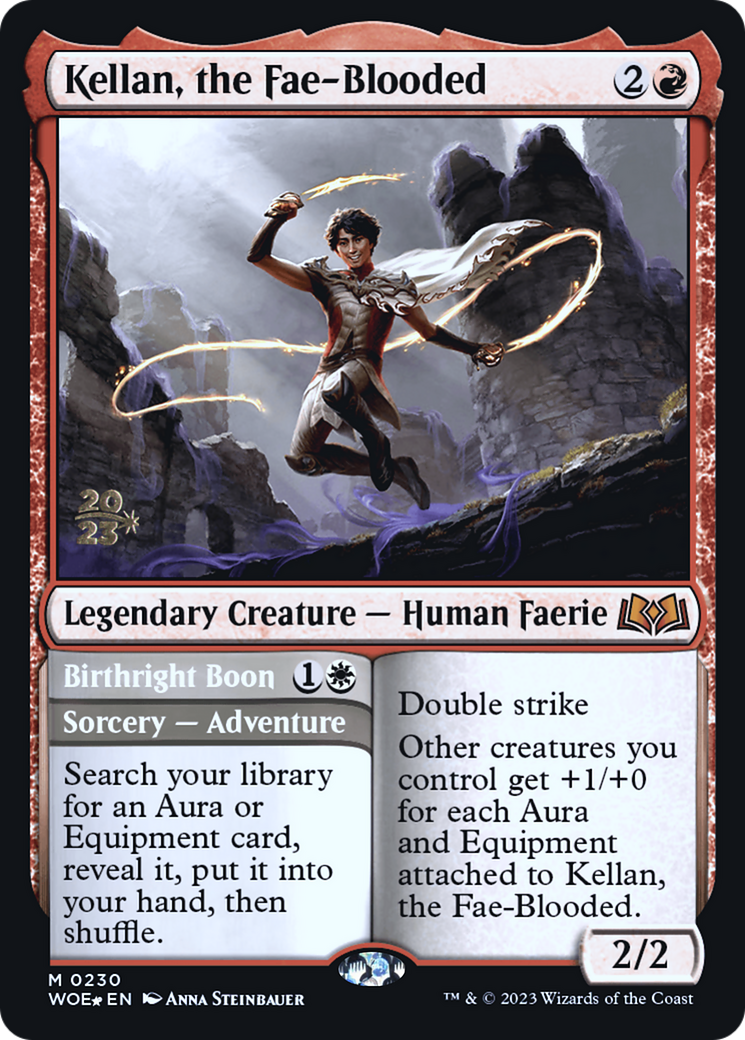 Kellan, the Fae-Blooded // Birthright Boon (PRE-230S) - Wilds of Eldraine Promos Foil