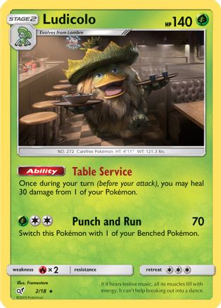 Ludicolo 002/18  - Holofoil Detective Pikachu - Rare