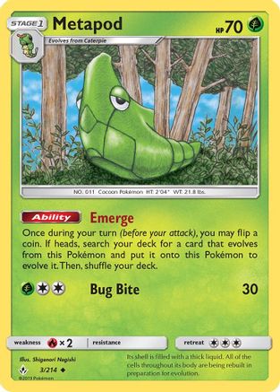 Metapod 003/214  SM  Unbroken Bonds - Uncommon