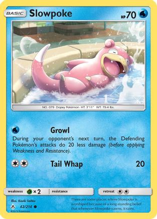 Slowpoke 042/214  - Reverse Holofoil SM  Unbroken Bonds - Common