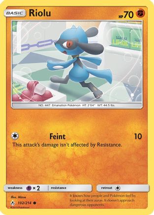 Riolu 102/214  SM  Unbroken Bonds - Common
