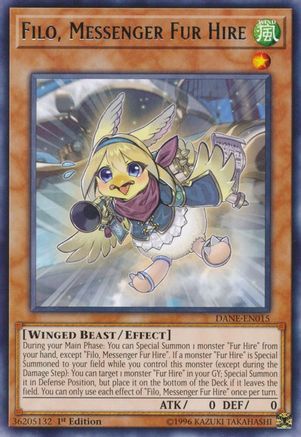 Filo, Messenger Fur Hire (DANE-EN015) - Dark Neostorm 1st Edition