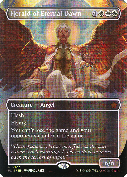 Herald of Eternal Dawn (FDN-368) - Foundations (Borderless) Foil