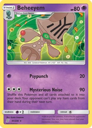 Beheeyem 091  SM  Unified Minds - Rare
