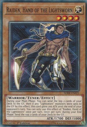 Raiden, Hand of the Lightsworn (SDRR-EN021) - Structure Deck: Rokket Revolt 1st Edition