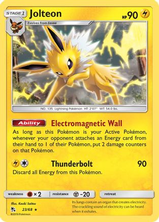 Jolteon 023/68  - Reverse Holofoil Hidden Fates - Rare