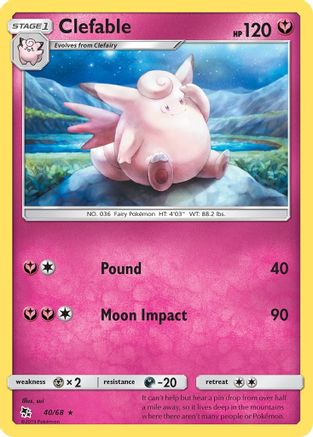 Clefable 040/68  Hidden Fates - Rare