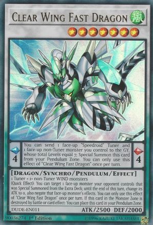 Clear Wing Fast Dragon (DUDE-EN011) - Duel Devastator 1st Edition