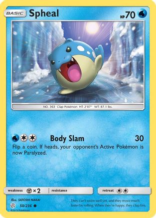 Spheal 050/236  - Reverse Holofoil SM  Cosmic Eclipse - Common