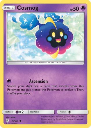 Cosmog 099/236  - Reverse Holofoil SM  Cosmic Eclipse - Common