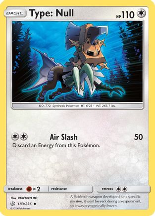 Type: Null 183/236  - Reverse Holofoil SM  Cosmic Eclipse - Uncommon