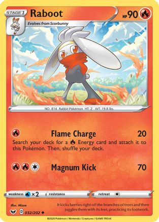 Raboot (032) 032/202  SWSH01 Sword & Shield Base Set - Uncommon