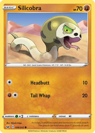 Silicobra (108) 108/202  SWSH01 Sword & Shield Base Set - Common