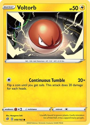 Voltorb 056/192  - Reverse Holofoil SWSH02 Rebel Clash - Common