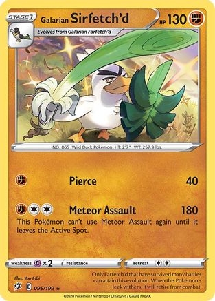 Galarian Sirfetch'd 095/192  - Holofoil SWSH02 Rebel Clash - Holo Rare