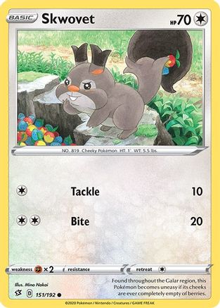 Skwovet 151/192  SWSH02 Rebel Clash - Common