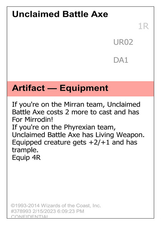 Unclaimed Battle Axe (UNK-UR02C) - Unknown Event