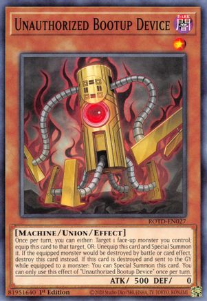 Unauthorized Bootup Device (ROTD-EN027) - Rise of the Duelist 1st Edition