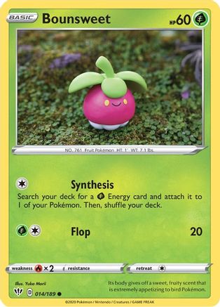 Bounsweet 014/189  - Reverse Holofoil SWSH03 Darkness Ablaze - Common