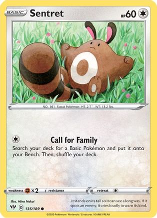 Sentret 135/189  SWSH03 Darkness Ablaze - Common