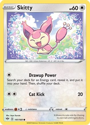 Skitty 141/189  SWSH03 Darkness Ablaze - Common