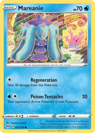 Mareanie 051/189  - Reverse Holofoil SWSH03 Darkness Ablaze - Common