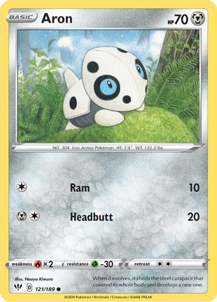 Aron 121/189  - Reverse Holofoil SWSH03 Darkness Ablaze - Common