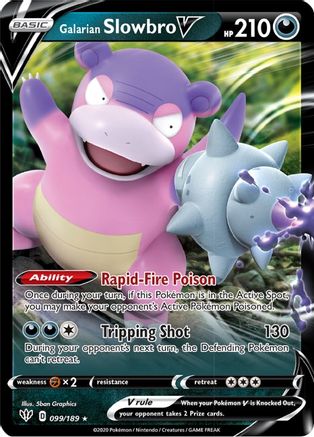 Galarian Slowbro V 099/189  - Holofoil SWSH03 Darkness Ablaze - Ultra Rare