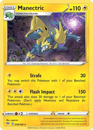 Manectric 059/189  - Reverse Holofoil SWSH03 Darkness Ablaze - Rare