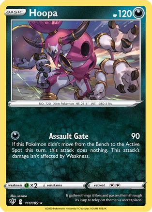 Hoopa 111/189  - Holofoil SWSH03 Darkness Ablaze - Holo Rare