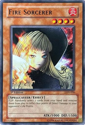 Fire Sorcerer (LON-036) - Labyrinth of Nightmare 1st Edition