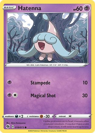 Hatenna 018/73  - Reverse Holofoil Champions Path - Common
