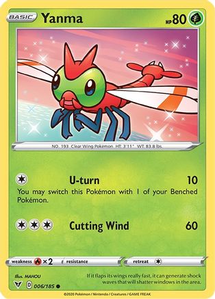 Yanma 006/185  - Reverse Holofoil SWSH04 Vivid Voltage - Common