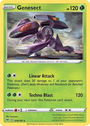 Genesect 016/185  - Reverse Holofoil SWSH04 Vivid Voltage - Holo Rare