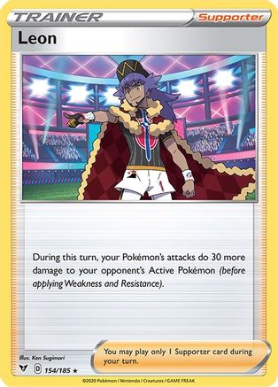 Leon 154/185  - Reverse Holofoil SWSH04 Vivid Voltage - Holo Rare