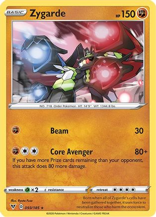 Zygarde 093/185  - Reverse Holofoil SWSH04 Vivid Voltage - Holo Rare