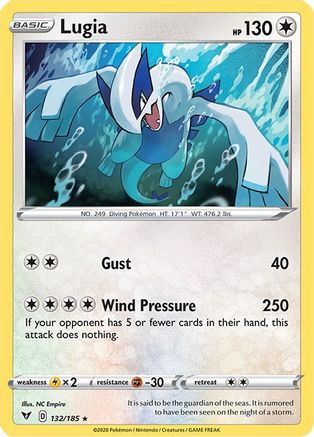 Lugia 132/185  - Holofoil SWSH04 Vivid Voltage - Holo Rare