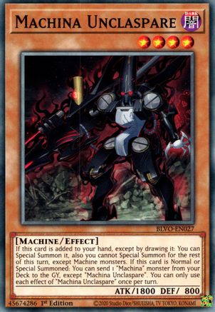 Machina Unclaspare (BLVO-EN027) - Blazing Vortex 1st Edition
