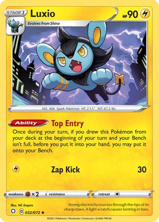 Luxio 032/072  - Reverse Holofoil Shining Fates - Uncommon