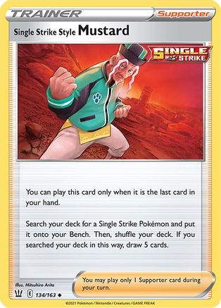 Single Strike Style Mustard 134/163  - Reverse Holofoil SWSH05 Battle Styles - Uncommon