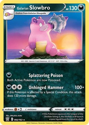 Galarian Slowbro 092/163  - Reverse Holofoil SWSH05 Battle Styles - Rare