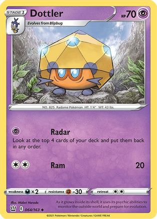 Dottler 064/163  - Reverse Holofoil SWSH05 Battle Styles - Uncommon