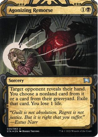 Agonizing Remorse (Foil Etched) (STA-24E) - Strixhaven Mystical Archive (Borderless) Foil