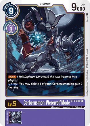 Cerberusmon: Werewolf Mode (BT4-086) - Great Legend