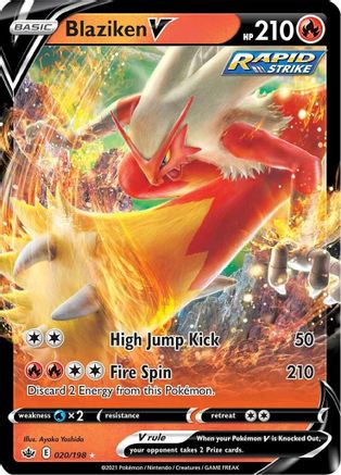Blaziken V 020/198  - Holofoil SWSH06 Chilling Reign - Ultra Rare